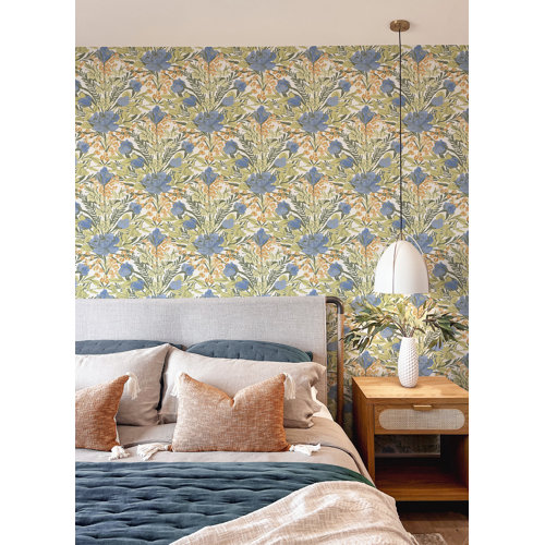 By Dylan MBright Multi Moody June Blooms 18' L x 20.5" W Peel and Stick Wallpaper Roll Wayfair